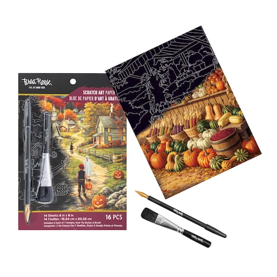 Brea Reese® 6" x 8" Hometown Halloween Scratch Art Paper Pad